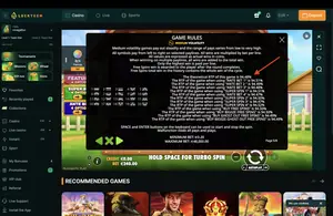 The Big Dog House RTP 94.48% at LuckyGem — game rules screen