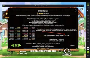 The Dog House RTP 95.51% at MateSlots — game rules screen