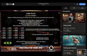 The Dog House Dice Show RTP 95.51% at Mr Punter — game rules screen