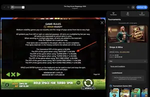 The Dog House Megaways 1000 RTP 94.50% at Mr Punter — game rules screen