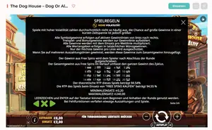 The Dog House Dog or Alive RTP 94.54% at Spininio — game rules screen