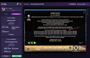 The Dog House Muttley Crew RTP 96.50% at WinSpirit — game rules screen